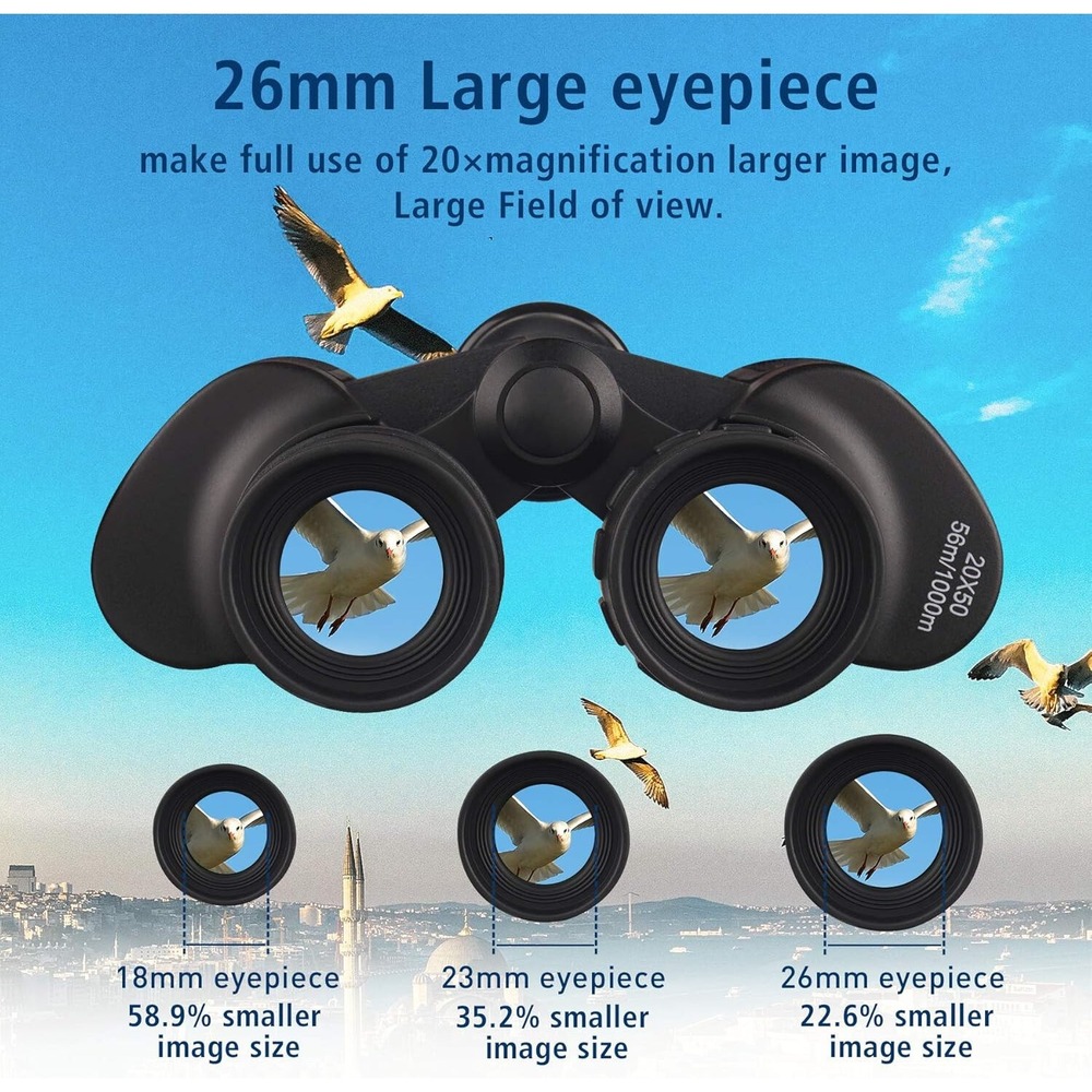 UncleHu 20x50 High‎ Power Binoculars for Adults with Low Light Night Vision - Picture 3 of 3